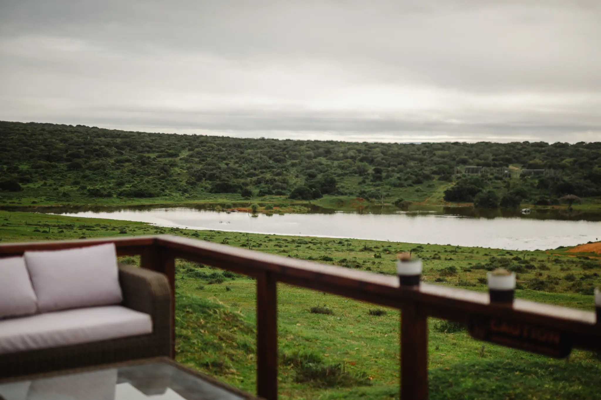 Reserve waterhole view from a private deck